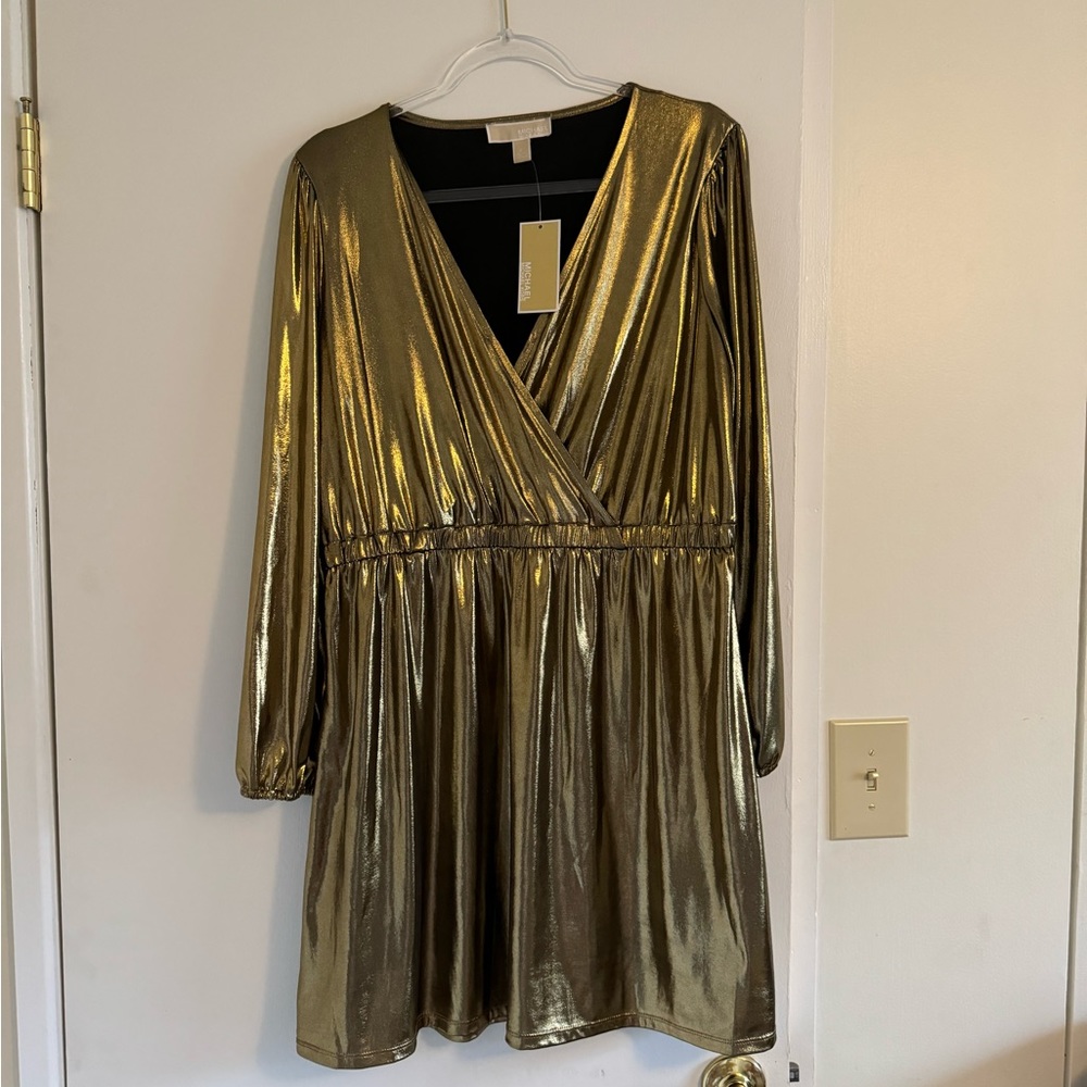 Michael Kors Metallic Dress NWT